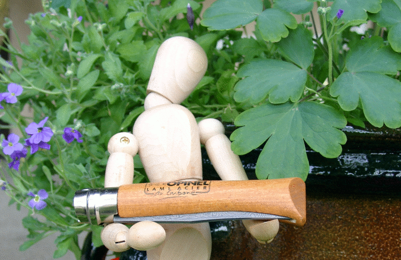 Opinel mit Damastklinge